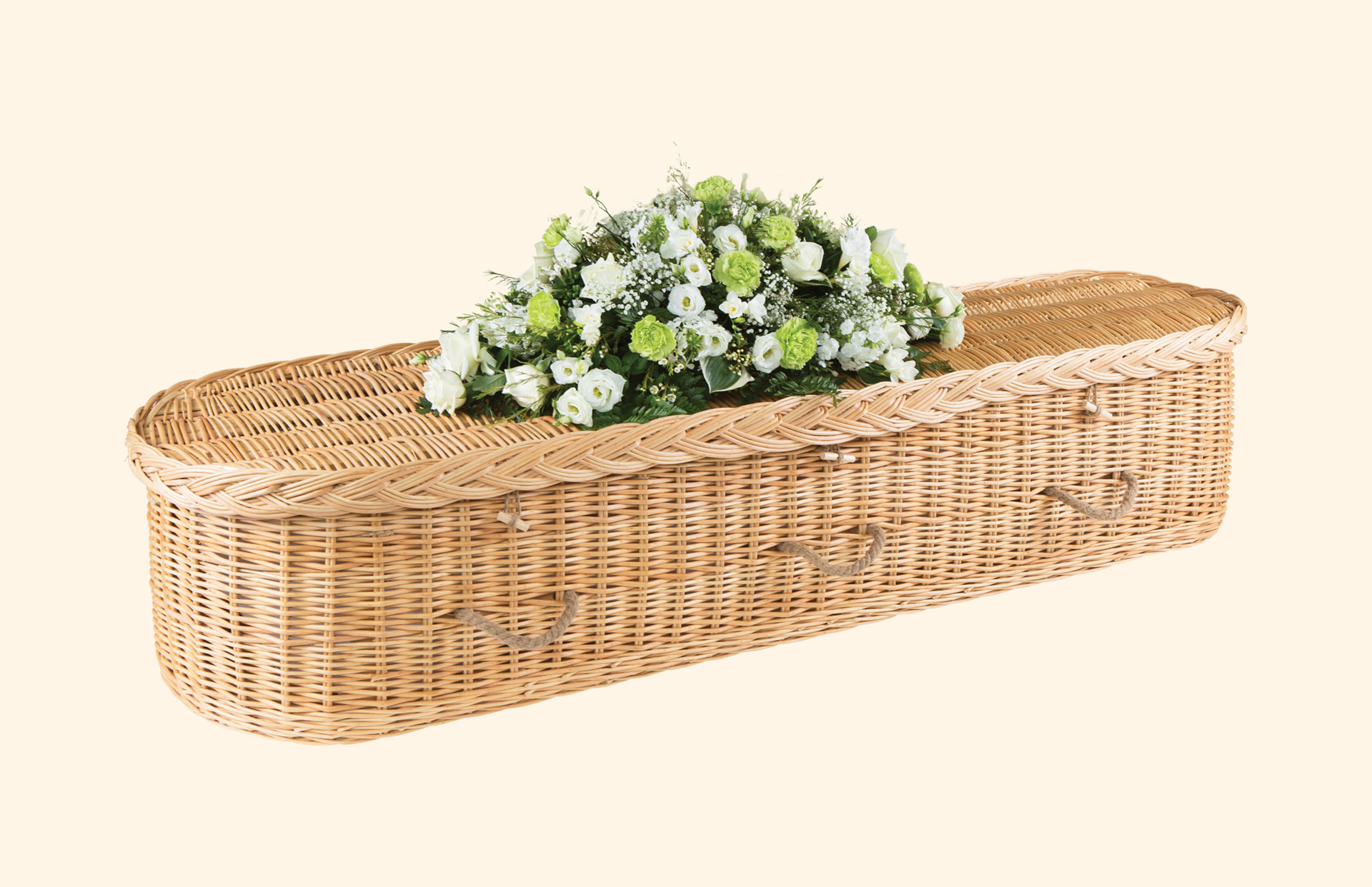 Willow natural woven curved coffin